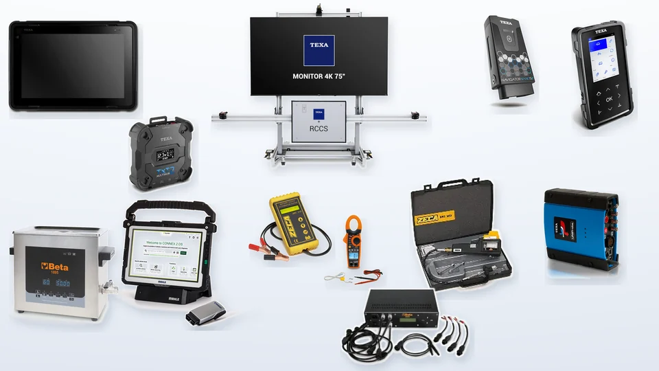 Strumenti elettronici per diagnosi multimarca, calibrazione ADAS, verifiche elettriche e controlli tecnici in officina